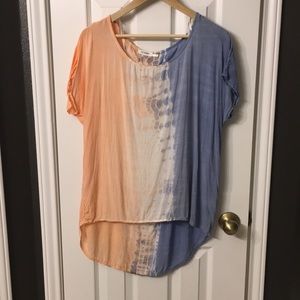 Blue Pepper Drapey Top with Back Cutouts